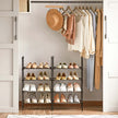 4-Tier Shoe Rack – Metal Frame and Non-Woven Fabric – Black – Compact Design for Hallway, Bedroom, or Living Room