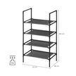 4-Tier Shoe Rack – Metal Frame and Non-Woven Fabric – Black – Compact Design for Hallway, Bedroom, or Living Room