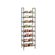 Set of 2 Shoe Storage Racks – Metal Frame with Non-Woven Fabric – Black – 4 Tiers