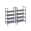 Set of 2 Shoe Storage Racks – Metal Frame and Non-Woven Fabric – Grey – 4-Tier Design