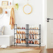 Set of 2 Shoe Storage Racks – Metal Frame and Non-Woven Fabric – Grey – 4-Tier Design