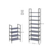 Set of 2 Shoe Storage Racks – Metal Frame and Non-Woven Fabric – Grey – 4-Tier Design