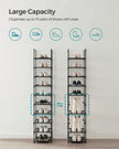 10-Tier Shoe Rack – Metal Frame with Non-Woven Fabric Shelves – Black – Versatile Storage Organizer for Hallway, Bedroom, and Living Room