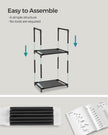 10-Tier Shoe Rack – Metal Frame with Non-Woven Fabric Shelves – Black – Versatile Storage Organizer for Hallway, Bedroom, and Living Room