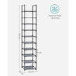 10-Tier Shoe Rack – Metal Frame and Non-Woven Fabric – Black – Versatile Storage Solution for Hallway, Bedroom, or Living Room