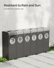 Recycling Bin Stickers – Adhesive – Silver – Set of 6 Labels for Recycle, Trash, Kitchen, Plastic, Glass, and Paper
