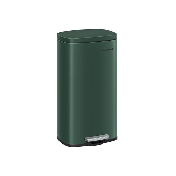 Trash Bin – Stainless Steel – Retro Green – 30L Soft-Close Lid