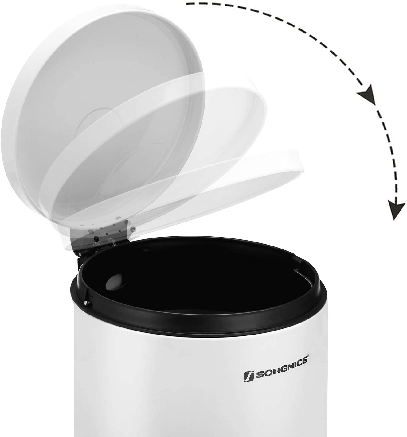 Pedal Trash Can – Metal – White – 30L Capacity, Soft Closure, Fingerprint Proof