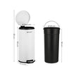 Pedal Trash Can – Metal – White – 30L Capacity, Soft Closure, Fingerprint Proof