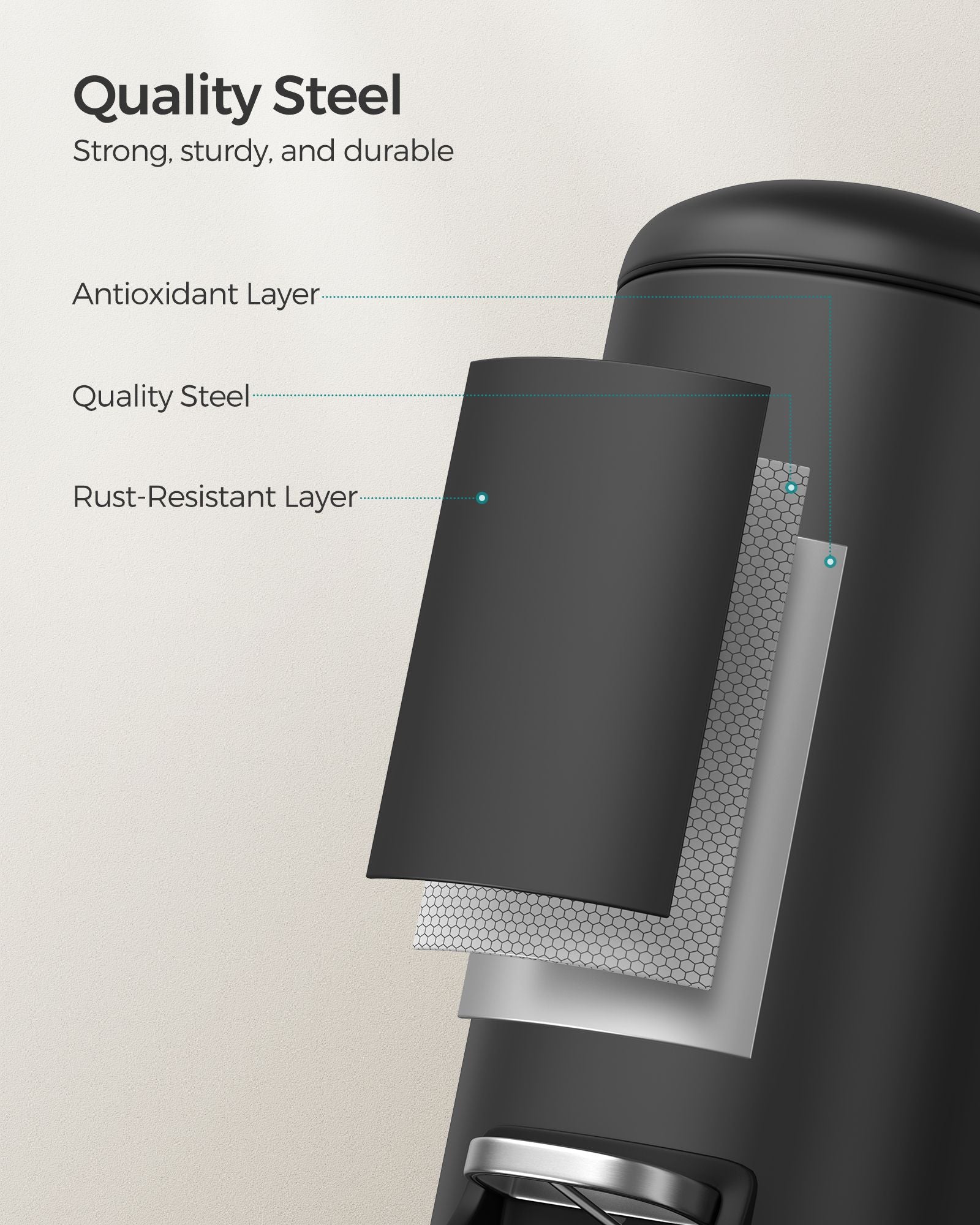 Small Pedal Bin – Steel – Silver – 10L Capacity with Removable Inner Bucket and Slow Close Lid