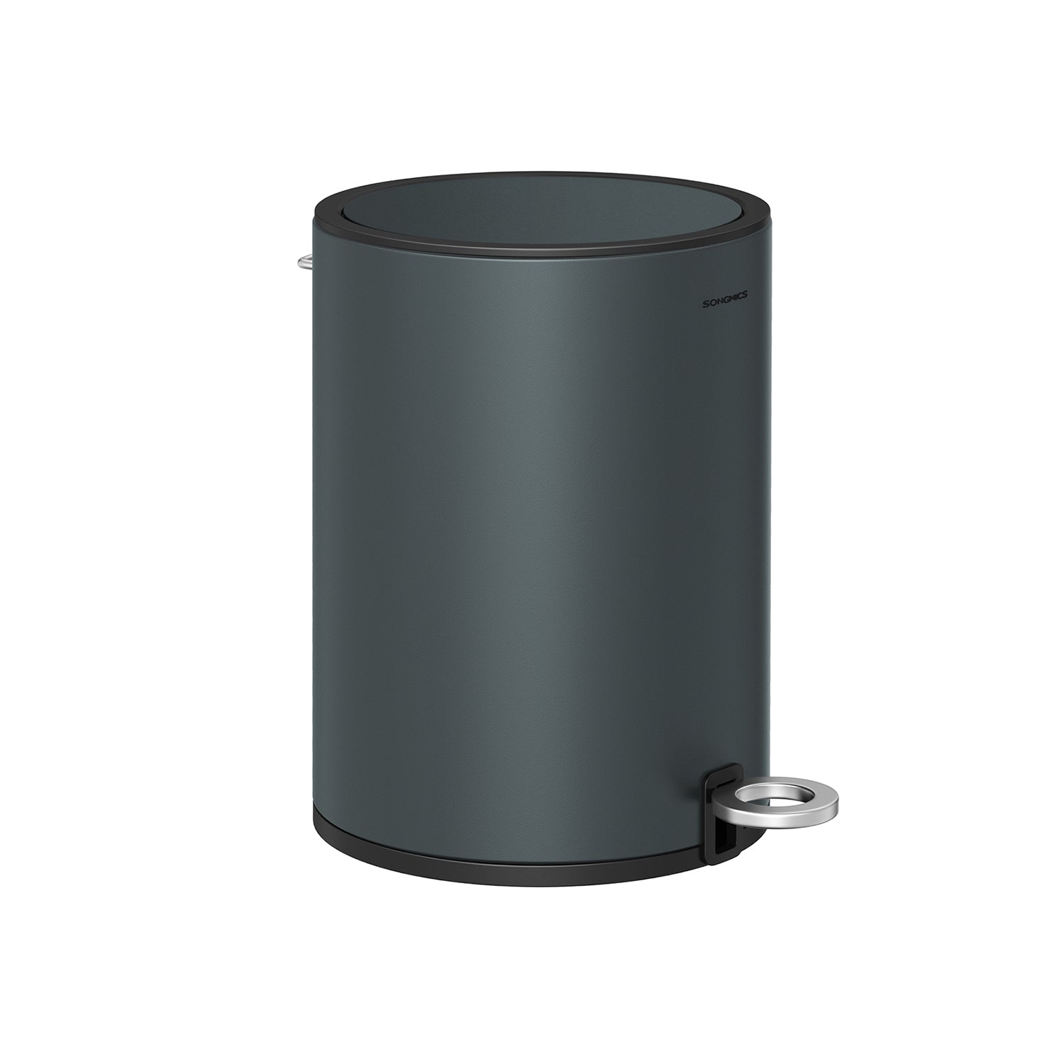 Bathroom Trash Can – Plastic and Steel – White – 3L Capacity with Pedal Operation