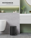 Bathroom Bin – Plastic/Steel – White – Pedal with ABS Lid