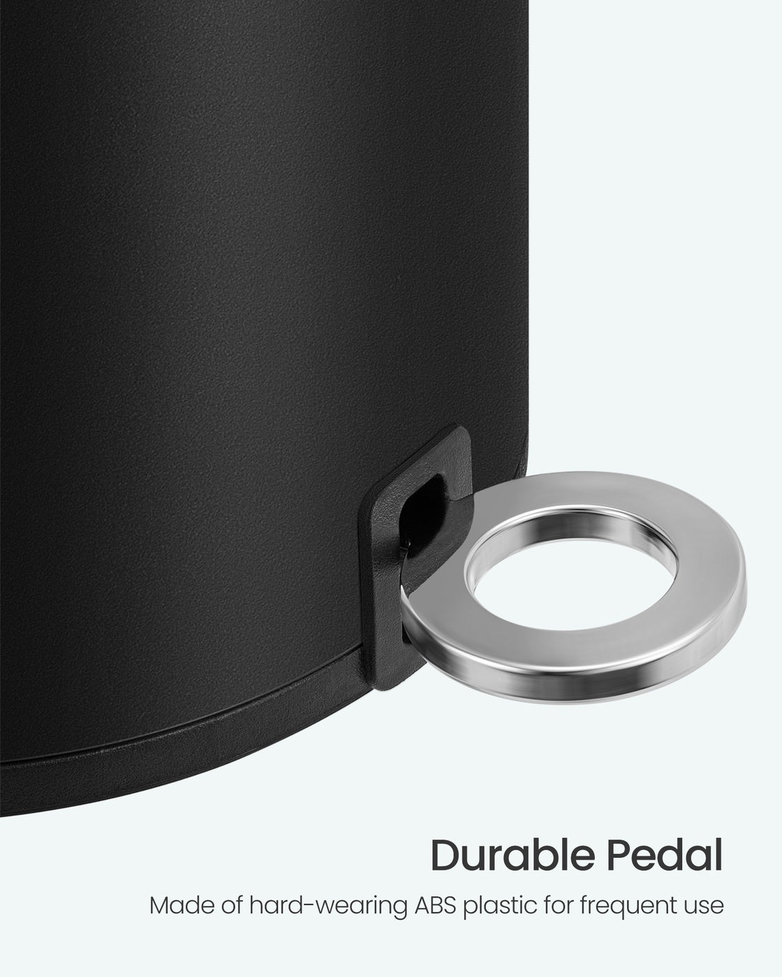 Bathroom Bin – Plastic/Steel – White – Pedal with ABS Lid