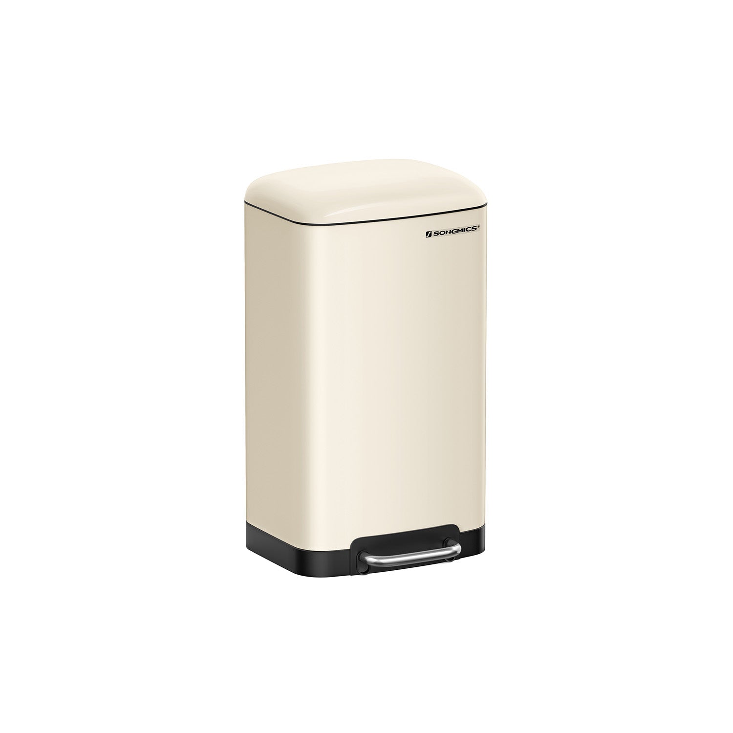 Step Trash Can – Stainless Steel – Cream White – 30L Capacity with Soft Close Lid