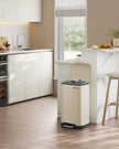 Step Trash Can – Stainless Steel – Cream White – 30L Capacity with Soft Close Lid