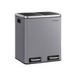 Double Kitchen Bin – Stainless Steel – Silver – Includes 15 Liners for Recycling and Waste
