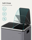 Double Kitchen Bin – Stainless Steel – Silver – Includes 15 Liners for Recycling and Waste