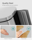 Pedal Trash Bin – Stainless Steel – Silver – 30 Litre, Soft Close, Odour Proof, Hygienic