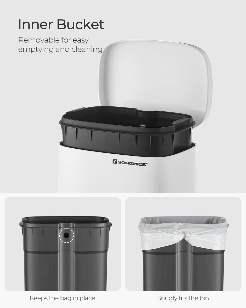 Pedal Trash Can – Stainless Steel – Silver – 30L Capacity, Soft Close and Odour Proof