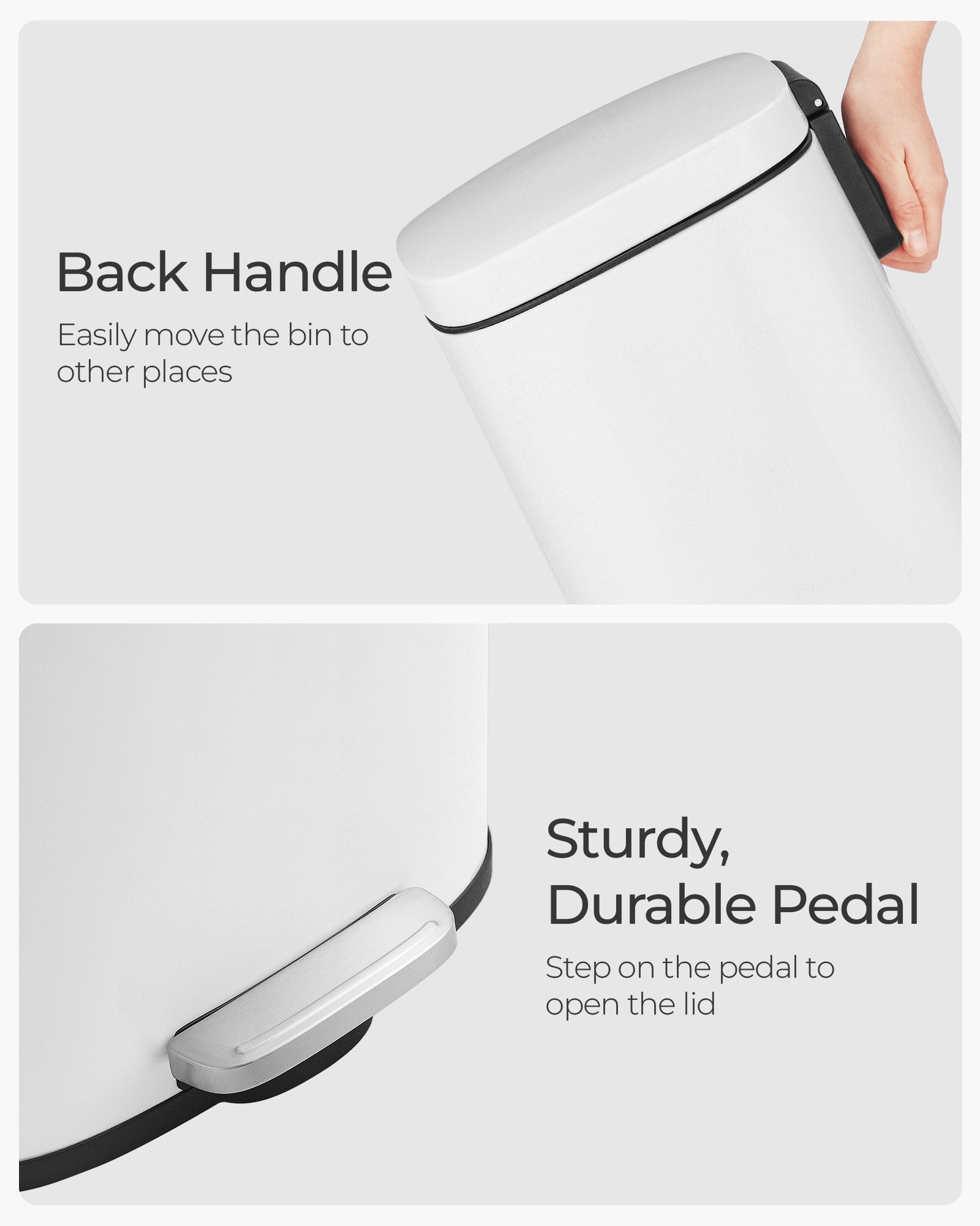Pedal Trash Can – Stainless Steel – Silver – 30L Capacity, Soft Close and Odour Proof
