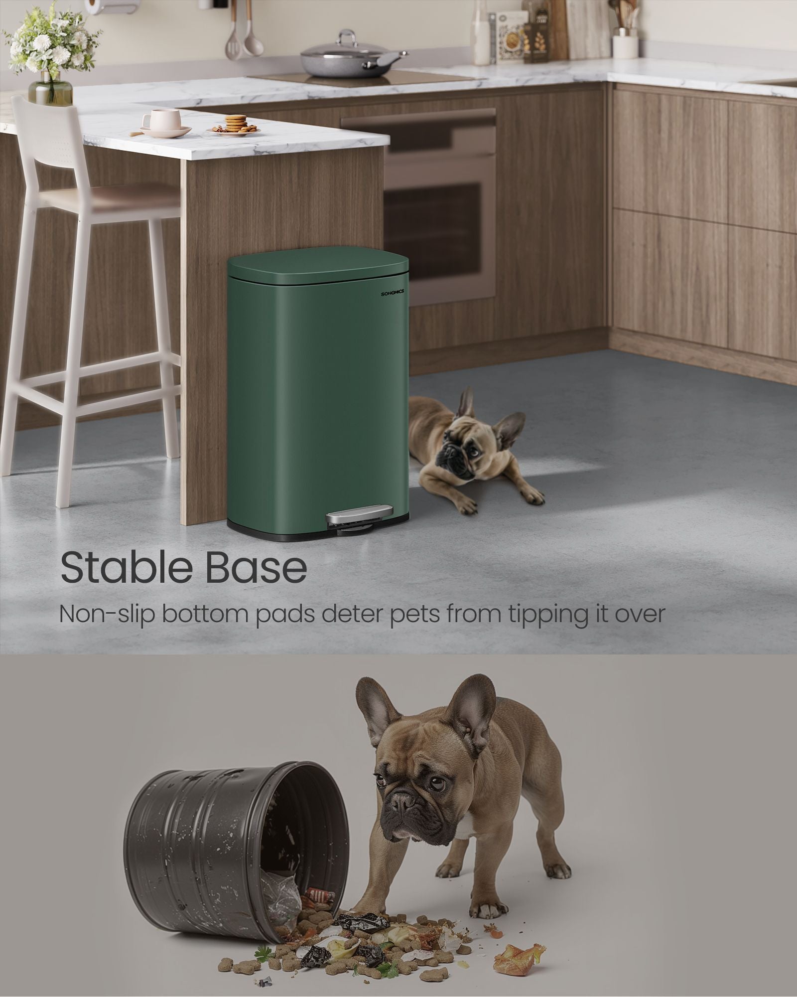 Pedal Bin – Steel – Retro Green – 50L Capacity with Soft Close Function