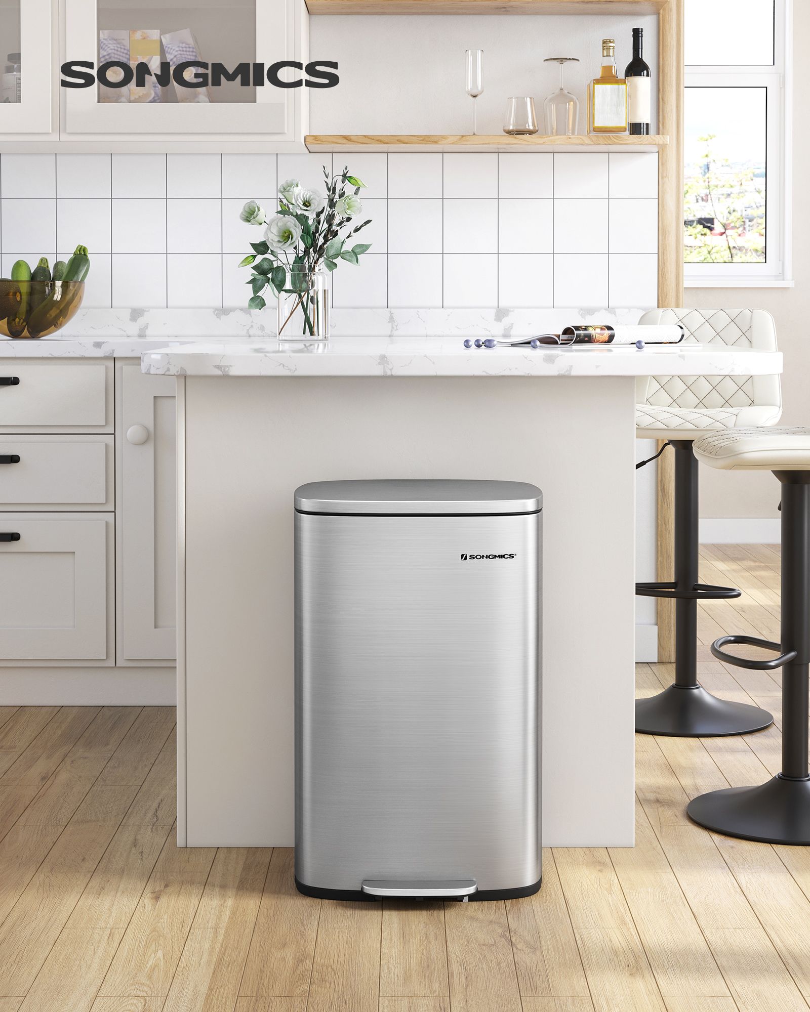 Pedal Kitchen Bin – Steel – 50L – Soft Close, Step-On Feature
