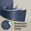 Steel Trash Bin – Stainless Steel – Blue – 50L Capacity with Soft Close and Removable Inner Bucket