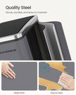 Rubbish Bin – Stainless Steel – Matte Grey – Trio Design with Soft-Closing Lids and 15 Liners Included