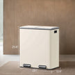 Recycling Bin – Plastic – Cream – 60L 2-Compartment with Soft-Close Lids