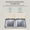Recycling Bin – Plastic – Cream – 60L 2-Compartment with Soft-Close Lids