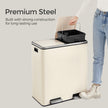 Recycling Bin – Plastic – Cream – 60L 2-Compartment with Soft-Close Lids