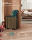 Dual Compartment Rubbish Bin – Stainless Steel & Plastic – Dark Walnut – 60L Capacity with Carry Handles