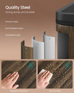 Dual Compartment Rubbish Bin – Stainless Steel & Plastic – Dark Walnut – 60L Capacity with Carry Handles