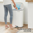 Pedal Kitchen Bin – Steel – Cloud White – 50L Capacity with Soft Close Inner Bucket