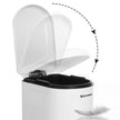 Slim Pedal Bin – Steel – Silver – 10L Capacity with Removable Inner Bucket and Slow Close Feature