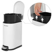 Slim Pedal Bin – Steel – Silver – 10L Capacity with Removable Inner Bucket and Slow Close Feature
