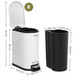 Slim Pedal Bin – Steel – Silver – 10L Capacity with Removable Inner Bucket and Slow Close Feature