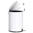 Bathroom Bin – Steel and Plastic – White – Pedal Design with ABS Lid