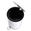 Bathroom Bin – Steel and Plastic – White – Pedal Design with ABS Lid