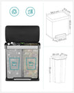 Stainless Steel Pedal Rubbish Bin Set – 30L – Silver – Soft Closure with Trash Bags