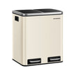 Kitchen Pedal Bin – Stainless Steel – Sand Beige and Ink Black – Dual Compartment 30L