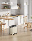 Kitchen Pedal Bin – Stainless Steel – Sand Beige and Ink Black – Dual Compartment 30L