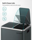 Trash Can – Stainless Steel – Silver – Dual Compartment 30L for Recycling