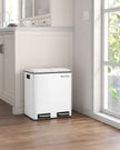 Dual Rubbish Bin – Stainless Steel – White – 30 L Capacity with Inner Classified Bins
