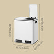 Double Kitchen Bin – Stainless Steel – Silver – Pedal Operation with Inner Classified Buckets