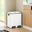 Double Kitchen Bin – Stainless Steel – Silver – Pedal Operation with Inner Classified Buckets