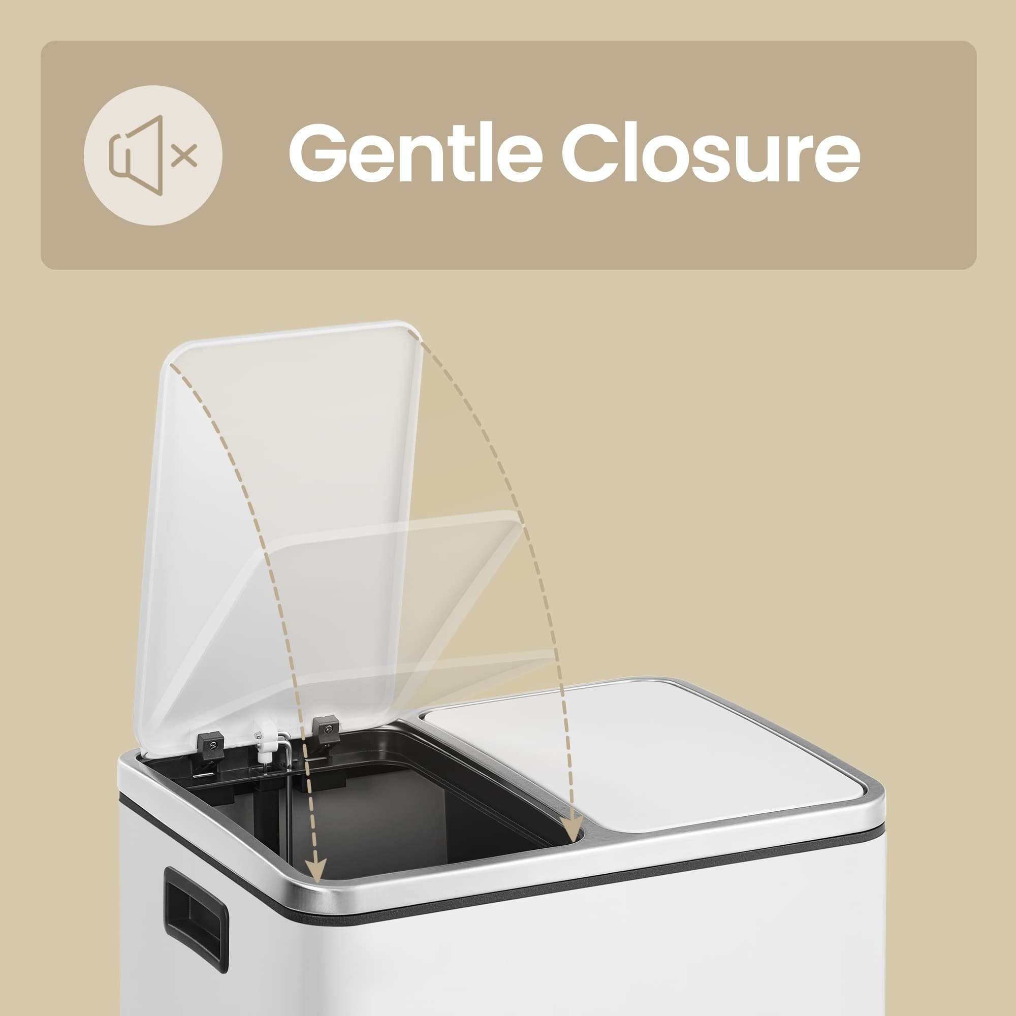 Double Kitchen Bin – Stainless Steel – Silver – Pedal Operation with Inner Classified Buckets