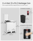 Dual Rubbish Bin – Stainless Steel – White – 30 L Capacity with Inner Classified Bins