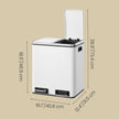 Double Kitchen Bin – Stainless Steel – Silver – Pedal Operation with Inner Classified Buckets