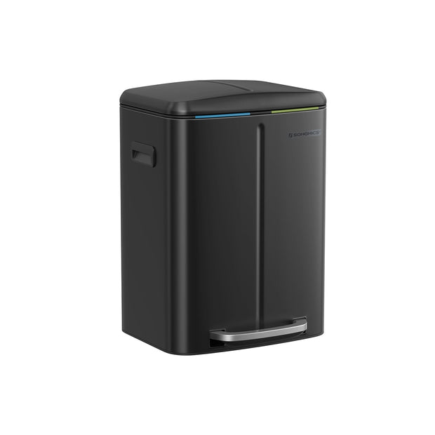 Dual Trash Can – Metal – White – Dual Compartments with Soft Closure and Airtight Design